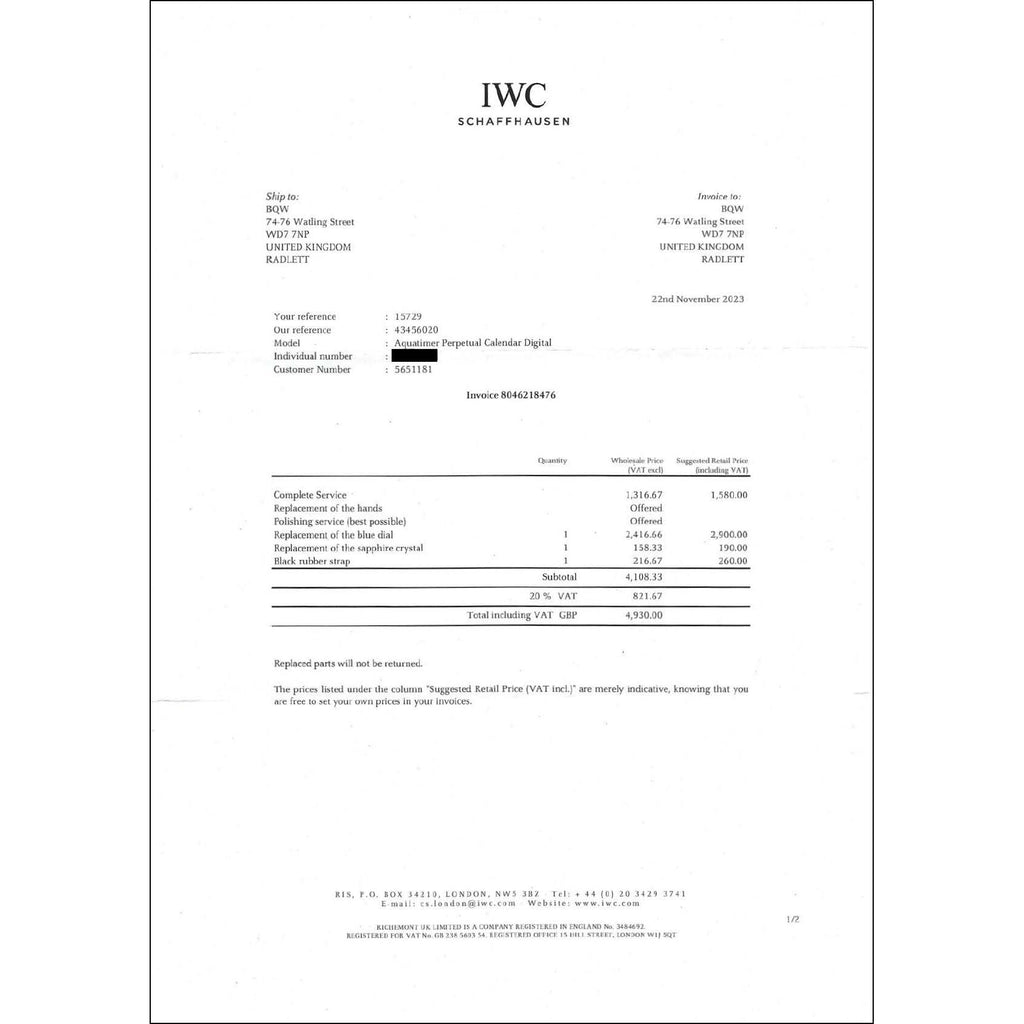 IWC AQUATIMER PERPETUAL CALENDAR DIGITAL DATE